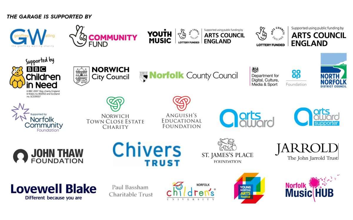 Image of funders/supporters of The Garage